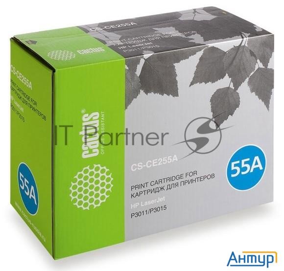 Тонер-картридж Cactus Cs-ce255as черный (6000 стр.) для Hp Laserjet P3011/p3015
