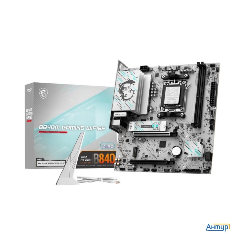 Материнская плата Msi B840m Gaming Wifi6e Socketam5 Amd B840 2xddr5 Matx Ac`97 8ch(7.1) 2.5gg Raid+h
