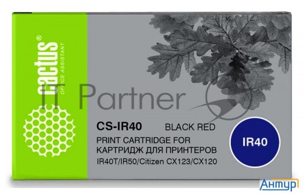 Картридж ленточный Cactus Cs-ir40 черный/красный для Citizen Ir40t/ir50/citizen Cx123/cx120