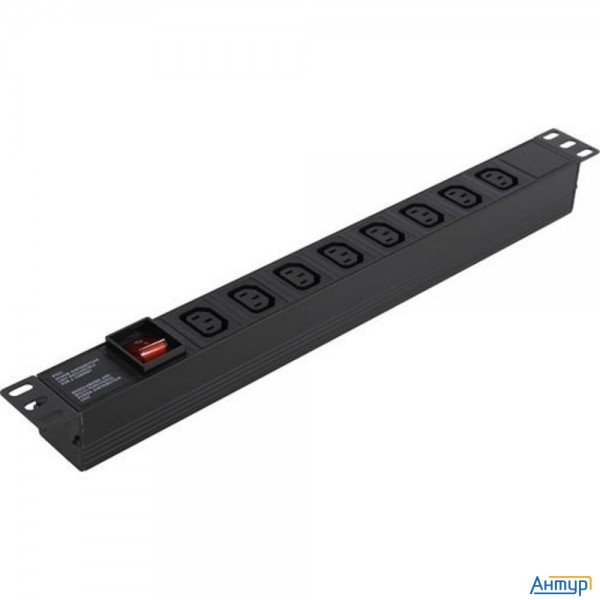 Exegate Ex280854rus Блок розеток Exegate Serverpro Pdu-19h808 Al-8С13-c14-sw, 1u, Алюм., 8 Iec 320 C