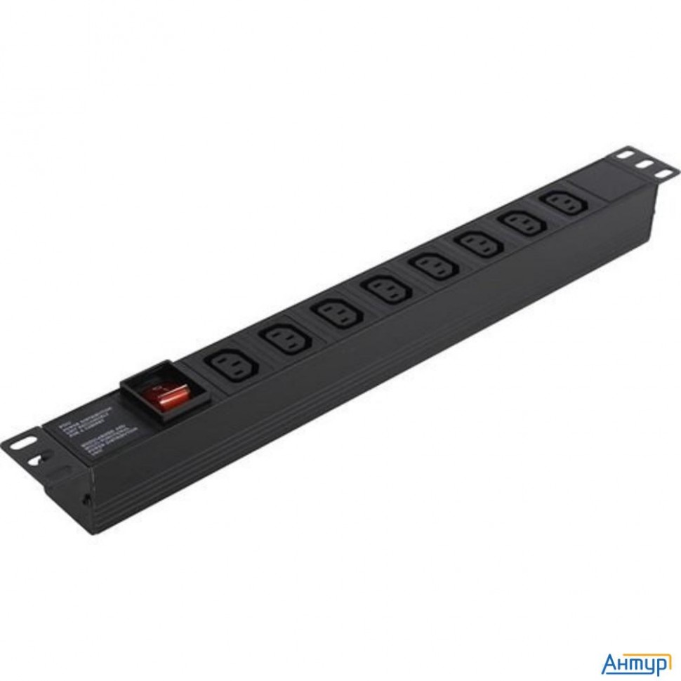 Exegate Ex280854rus Блок розеток Exegate Serverpro Pdu-19h808 Al-8С13-c14-sw, 1u, Алюм., 8 Iec 320 C