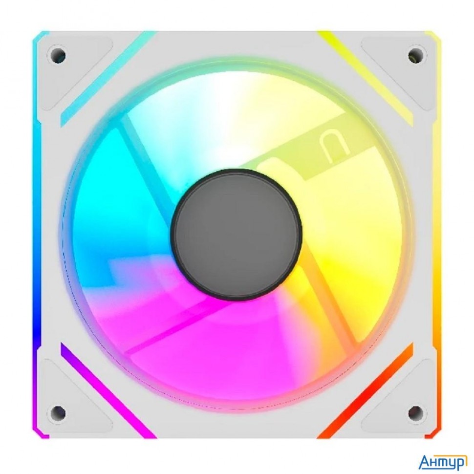 Powercase Вентилятор (m61-12w Argb) White 120x120x25mm (pwm, 100шт./кор, 4pin Pwm (m+f)+ 3pin Argb (