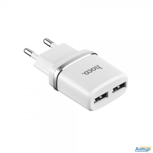 Hoco Hc-47759 C12/ Сетевое ЗУ/ 2 Usb/ Выход: 12w/ White