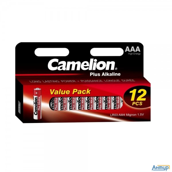 Camelion Plus Alkaline Bl12 Lr03  (lr03-hp12, батарейка,1.5В) (12шт. в уп-ке)