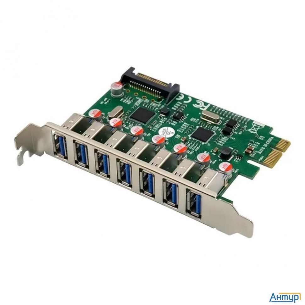 Orient Va-3u7pe, Контроллер Pci-ex1, Usb 3.2 Gen1 (usb 3.0), скорость до 5 Гбит/с, 7-port Ext, Via V