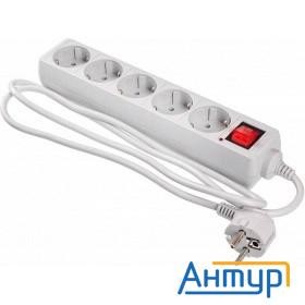 Buro Сетевой фильтр, 5 розеток, 1.5 метра, (500sl-1.5-g), серый (пакет ПЭ) (354120)