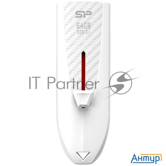 Флеш Диск Silicon Power 64gb Blaze B25 Sp064gbuf3b25v1w Usb3.0 белый