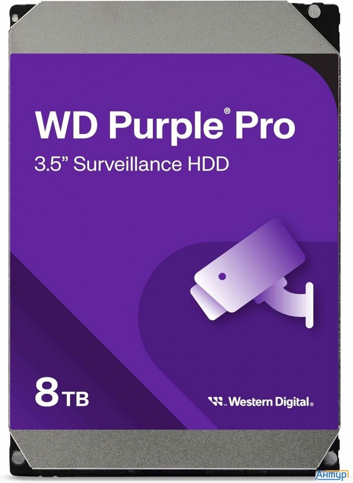 Жесткий диск/ Hdd Wd Sata3 8tb Purple Pro 7200 Rmp 256mb  1 Year Warranty