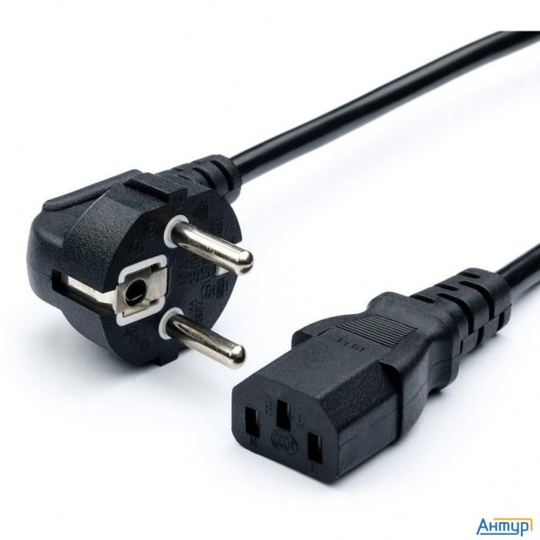 Bion Кабель питания 3м, евровилка с заземлением, 1мм, Schuko-c13, 16А, черный [bxp-pc-186-1-3m]