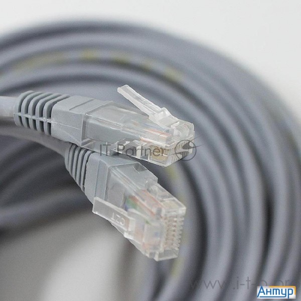 Патч-корд литой "telecom" Utp кат.5е 15,0м серый