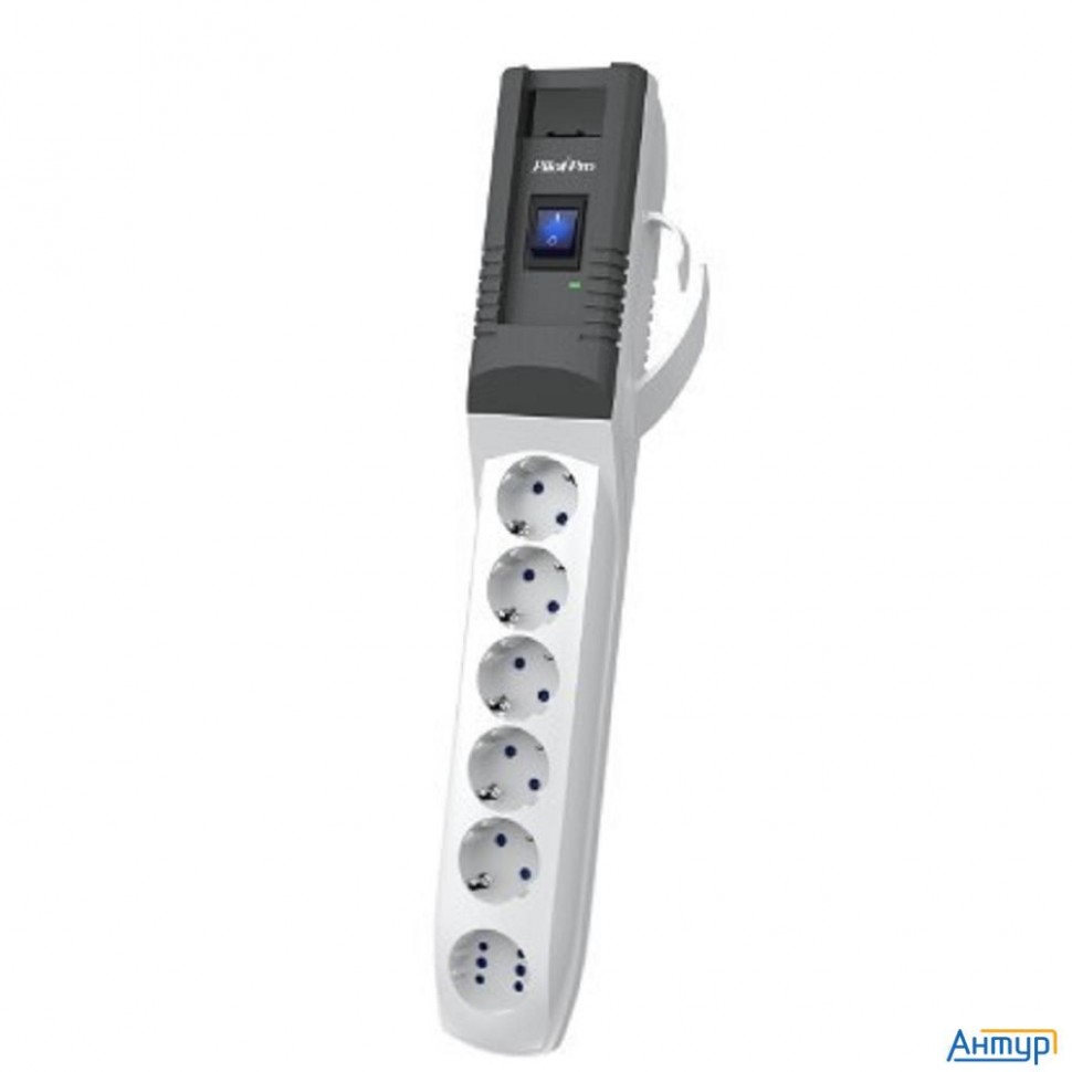 Zis Сетевой фильтр Pilot - Pro Usb {5 с заземлением +1 в формате Gp, Usb 3a, с разъёмами Type A, C}