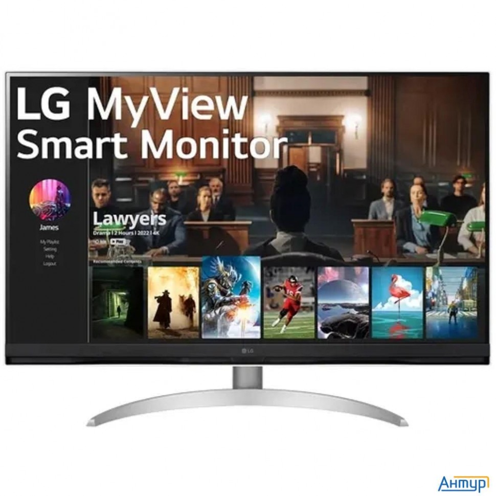 Lcd Lg 31.5" 32sq700s-w Smart Monitor {va 3840x2160 60hz 5ms 250cd 16:9 178/178 2x5w Usb-c(pd 65 W)