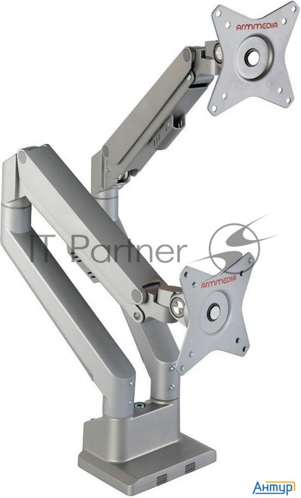 Кронштейн Arm Media Lcd-t36 Silver, 4 шт/уп. Кр. алюм. настол. для 2-х мон. 15"-34", Max 2х9 кг, нак