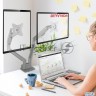 Кронштейн Arm Media Lcd-t36 Silver, 4 шт/уп. Кр. алюм. настол. для 2-х мон. 15"-34", Max 2х9 кг, нак
