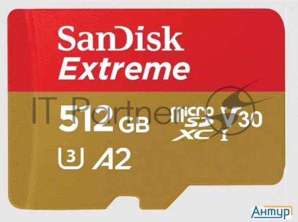 Флеш карта Microsd 512gb Sandisk Microsdxc Class 10 Uhs-i A2 C10 V30 U3 Extreme 190mb/s