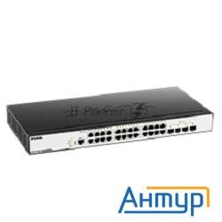Коммутатор  D-link Dgs-3000-28x/b, L2 Managed Switch With 24 10/100/1000base-t Ports And 4 10gbase-x
