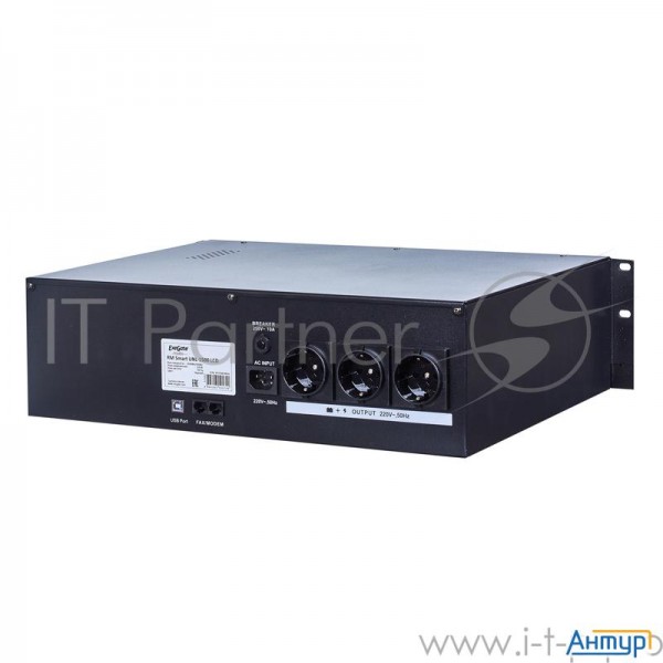 Exegate Ep270874rus ИБП Exegate Power Rm Smart Unl-1500 Lcd <1500va, Black, 2u, 3 евророзетки, Usb>