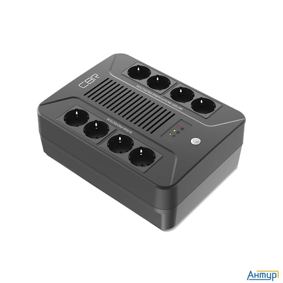 ИБП Cbr [ups-ofb-101e-650] 650va/390w, Schuko Cee 7 Outlets: (x4 Battery & Surge Protected; X4 Surge