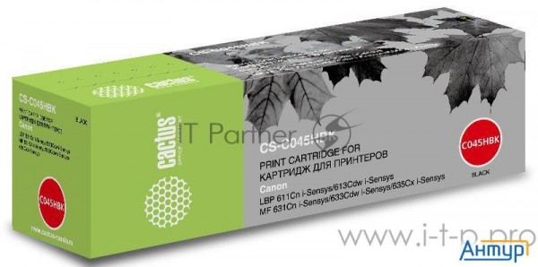 Тонер Картридж Cactus Cs C045hbk черный  2800стр.  для Canon Lbp 611cn I Sensys/613cdw I Sensys Cano