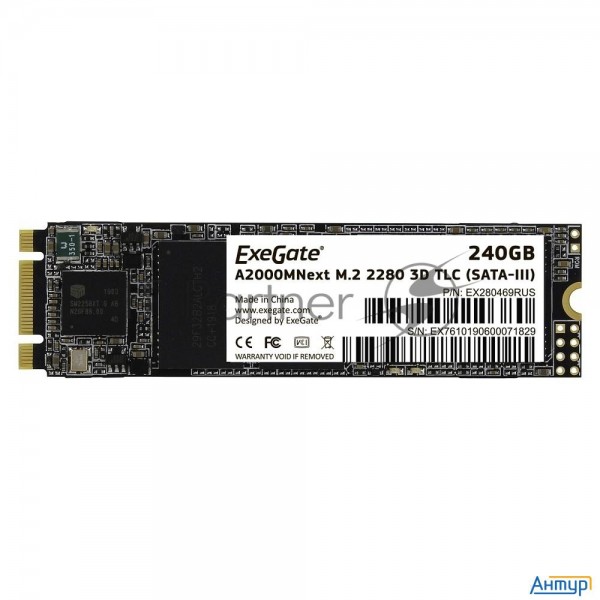Накопитель Ssd  Exegate Ex280469rus A2000mnext 240 Gb M.2 2280  3d Tlc (sata-iii)