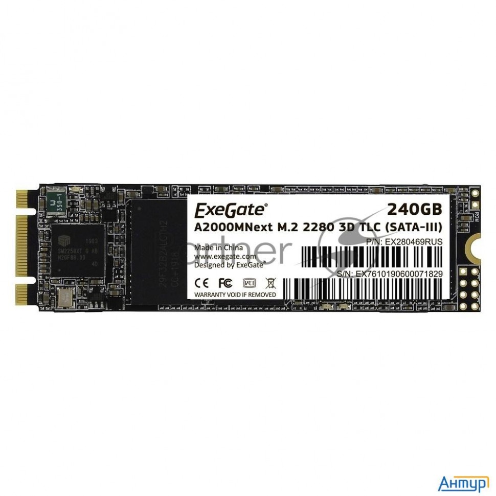 Накопитель Ssd  Exegate Ex280469rus A2000mnext 240 Gb M.2 2280  3d Tlc (sata-iii)
