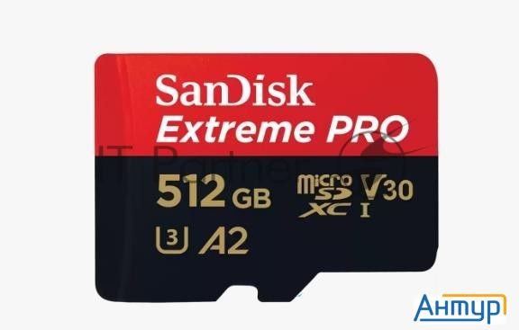 Флеш карта Microsd 512gb Sandisk Microsdxc Class 10 Uhs-i A2 C10 V30 U3 Extreme Pro (sd адаптер) 200
