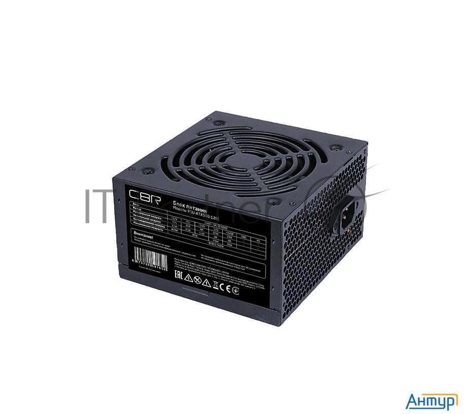 Блок питания Atx Cbr Psu-atx500-12ec, 500w, 20+4pin/1*4+4pin/1*6pin/2*ide/4*sata, 12cm Fan, Black