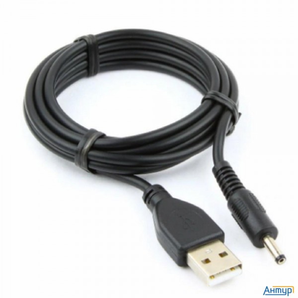Gembird Cc-usb-amp35-6-n Кабель Usb2.0 Cablexpert Am/dc 3.5мм (для хабов), медь, экран, 1.8м, черный