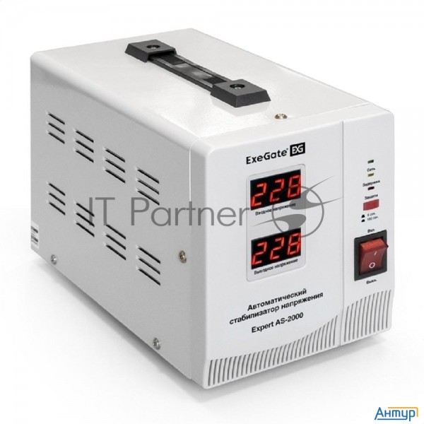 Exegate Ex291723rus Стабилизатор напряжения Exegate Expert As-2000 (2000ВА, вход 140...260В, двойная