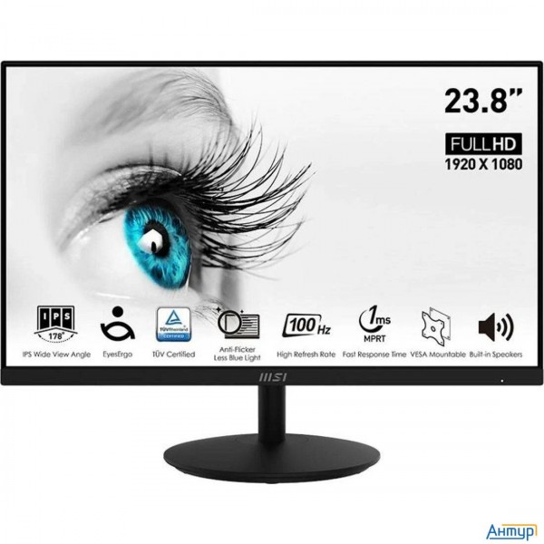 Msi Pro 23.8" Mp242a {ips Flat 1920x1080 100hz 1ms 250cd D-sub Hdmi Displayport M/m} [9s6-3pa1ct-205