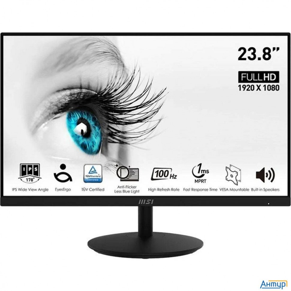 Msi Pro 23.8" Mp242a {ips Flat 1920x1080 100hz 1ms 250cd D-sub Hdmi Displayport M/m} [9s6-3pa1ct-205