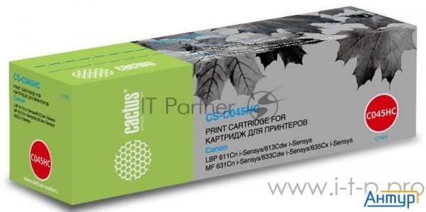 Тонер Картридж Cactus Cs C045hc голубой  2200стр.  для Canon Lbp 611cn/613cdw/631cn/633cdw/635cx