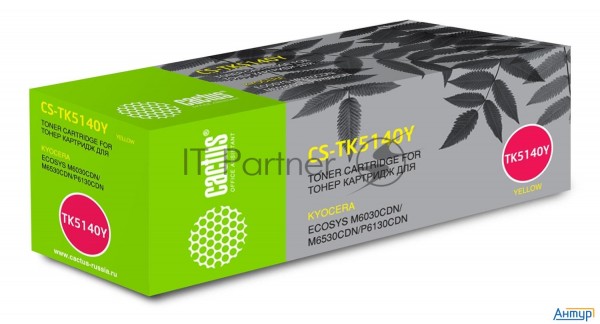 Тонер Картридж Cactus Cs-tk5140y желтый для Kyocera Mita M6030cdn/m6530cdn/p6130cdn Ecosys (5000стр.
