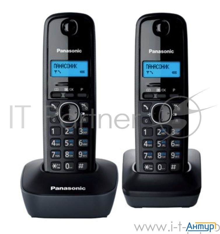 Kx-tg1612ruh (серый)  (Доп трубка в комплекте,АОН, Caller Id,12 мелодий звонка,поиск трубки)