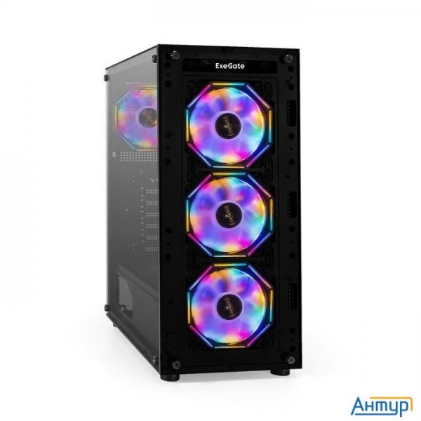 Exegate Ex294967rus Корпус Miditower Exegate I3 Base (atx, без БП, с окном, 1*usb+1*usb3.0, аудио, 4