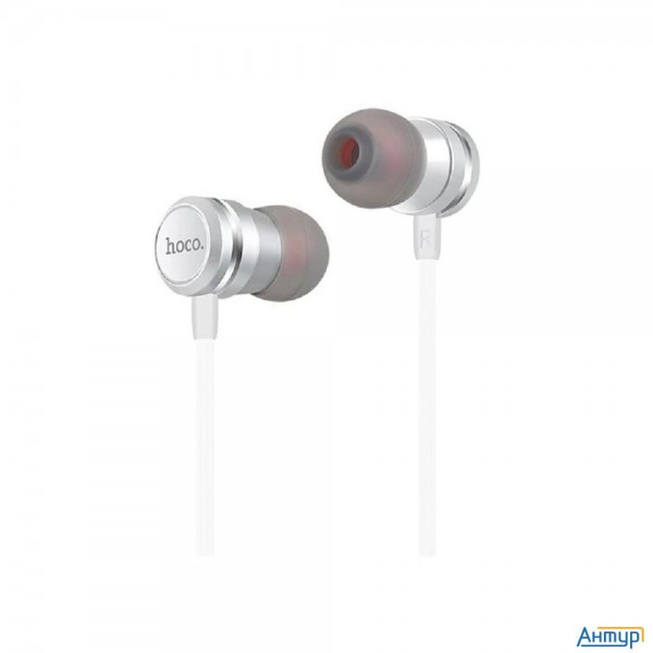 Hoco M16/ Наушники + микрофон/ Кнопка ответа/ 1.2м/ 3.5 Mm Jack/ Silver