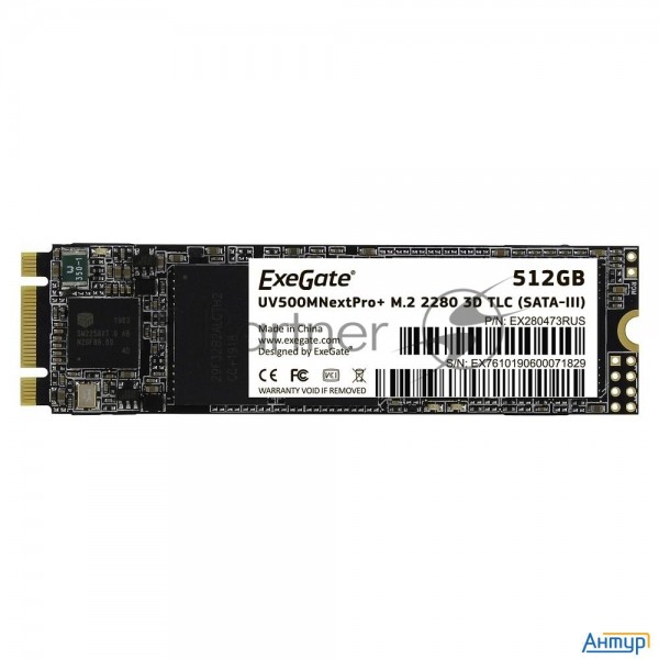 Накопитель Ssd  Exegate Ex280473rus Uv500mnextpro+ 512 Gb M.2 2280  3d Tlc (sata-iii)