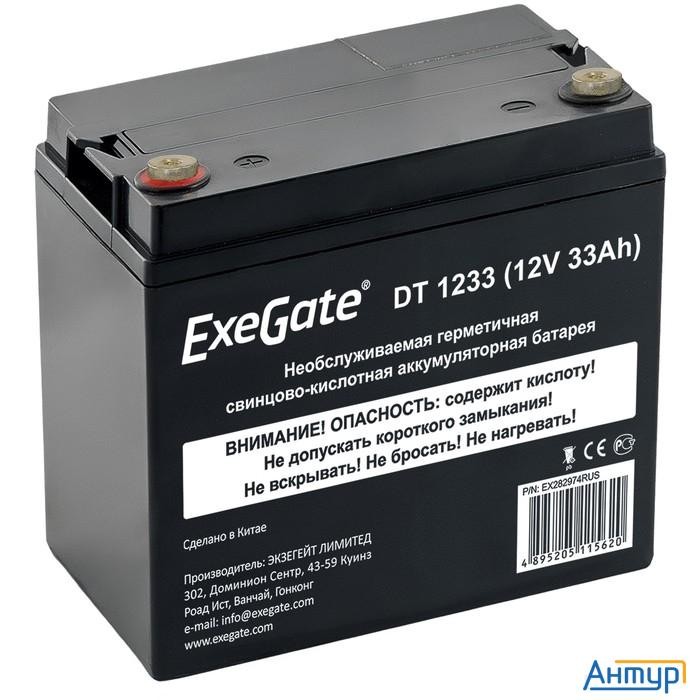 Exegate Ex282974rus Аккумуляторная батарея Exegate Dt 1233 (12v 33ah, под болт М6)
