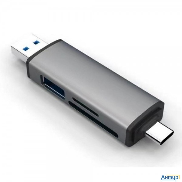 Bion Usb Type-c/usb 3.0 (2 в 1) Card Reader, Microsd/t-flash/sd/sdhc/sdxc, доп.выход Usb 3.0 хаб, по