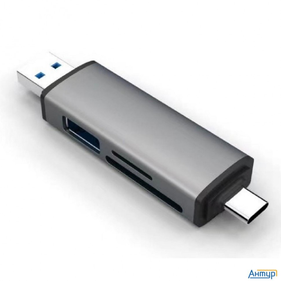 Bion Usb Type-c/usb 3.0 (2 в 1) Card Reader, Microsd/t-flash/sd/sdhc/sdxc, доп.выход Usb 3.0 хаб, по