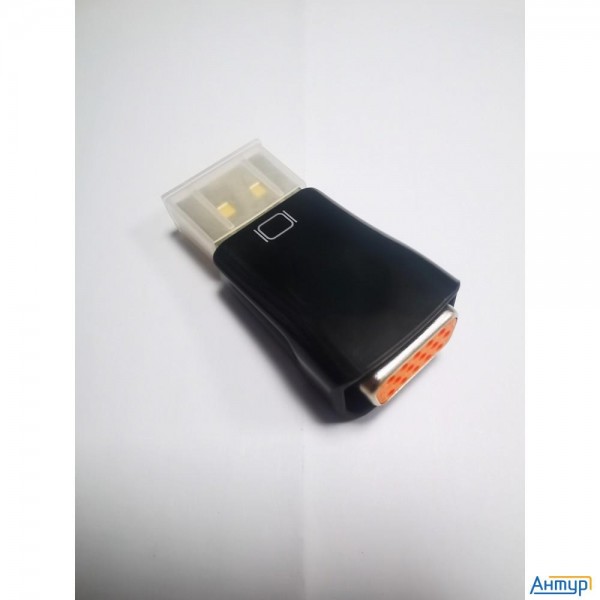 Bion Переходник Displayport - Vga, 20m/15f, позолоченные контакты, черный [bxp-a-dpm-vgaf-001]