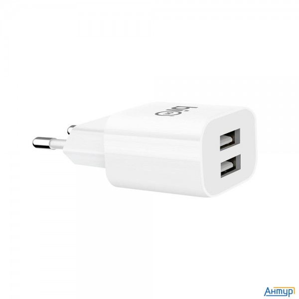 Bion Сетевое Зарядное Устройство, 2*usb-a, 10 Вт, белый [bxp-adp-2a-10w]