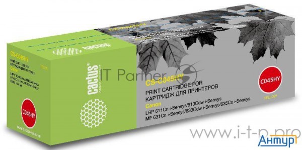 Тонер Картридж Cactus Cs C045hy желтый  2200стр.  для Canon Lbp 611cn I Sensys/613cdw I Sensys Canon