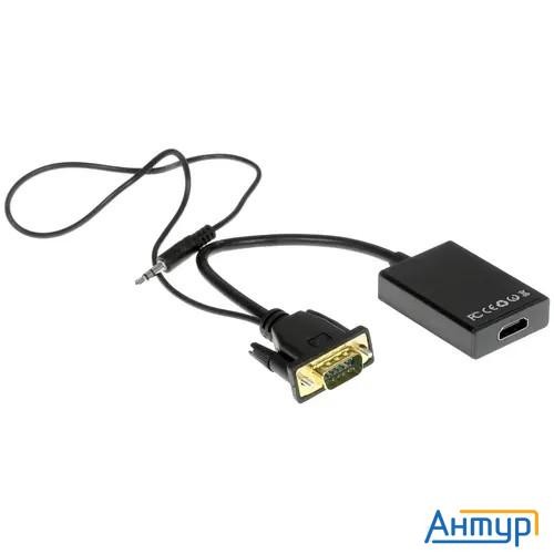 Cablexpert A-vga-hdmi-01 Адаптер Vga (m) + аудио-> Hdmi (f), 0.15 м, питание от Usb