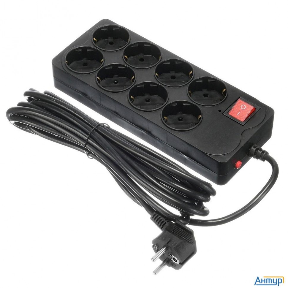Buro Сетевой фильтр 8 розеток (800sh-5-b),5м, черный коробка {1180915}