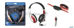 Наушники Defender Warhead G-120 красный + белый, кабель 2 м