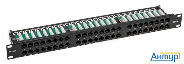 Rexant (02-0033) Панель коммутационная высокой плотности с кабельными органайзерами 19", 1u, 48 порт