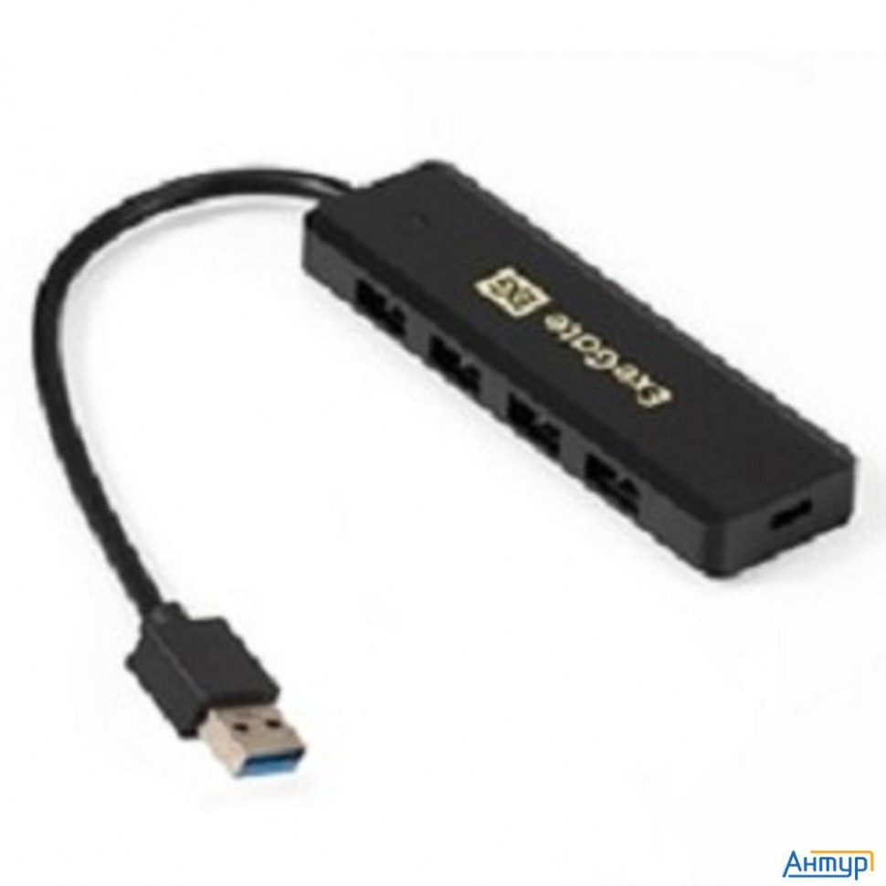 Exegate Ex293980rus Usb-Хаб (концентратор) Exegate Dub-4p/1 (кабель-адаптер Usb3.0 --> 4xusb3.0, Plu