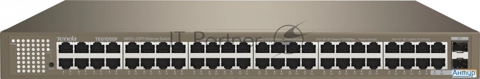 Коммутатор 48port 1000m 2sfp Tenda Teg1050f