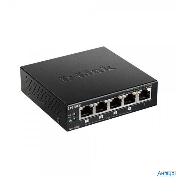 D-link Dgs-1005p/b3a Неуправляемый коммутатор с 5 портами 10/100/1000base-t (4 порта Poe 802.3af/at,